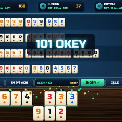 Spiel 101 Okey (TĂŒrkisches RommĂ© 101)